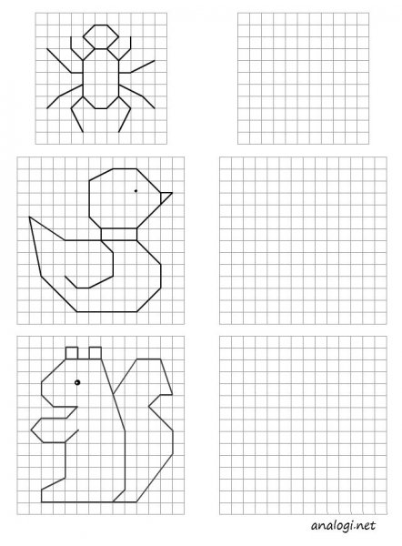 Рисование для детей по е леточкам