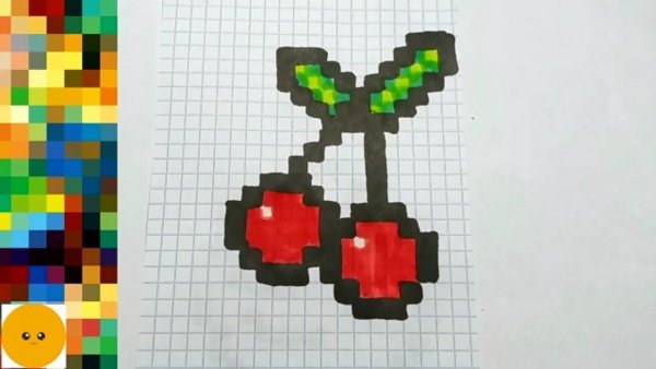 Рисунки по клеточкам Вишенка