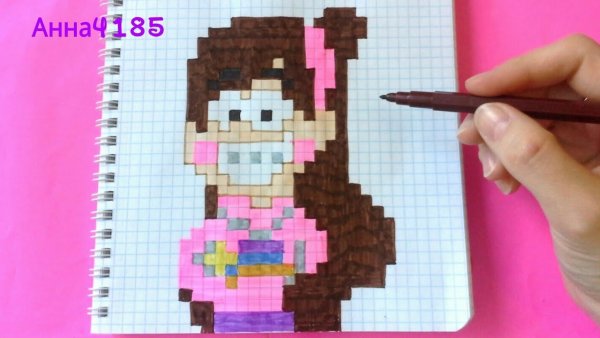 Рисунки по клеточкам Мэйбл
