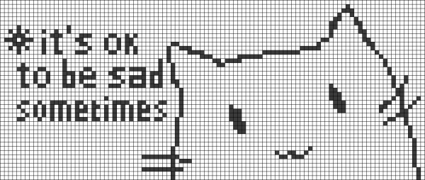 Надпись кот по клеточкам