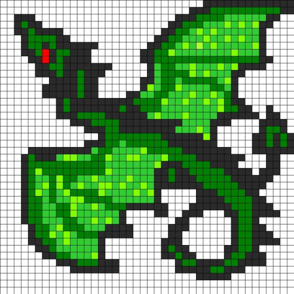 Дракон по клеточкам в тетради