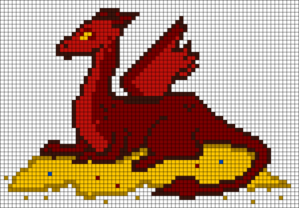 Рисование по клеткам дракон