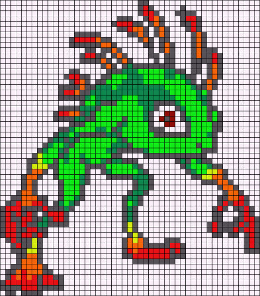 Ящерица пиксель арт