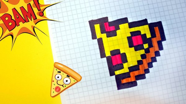 Рисунки по клеточкам в тетради пицца