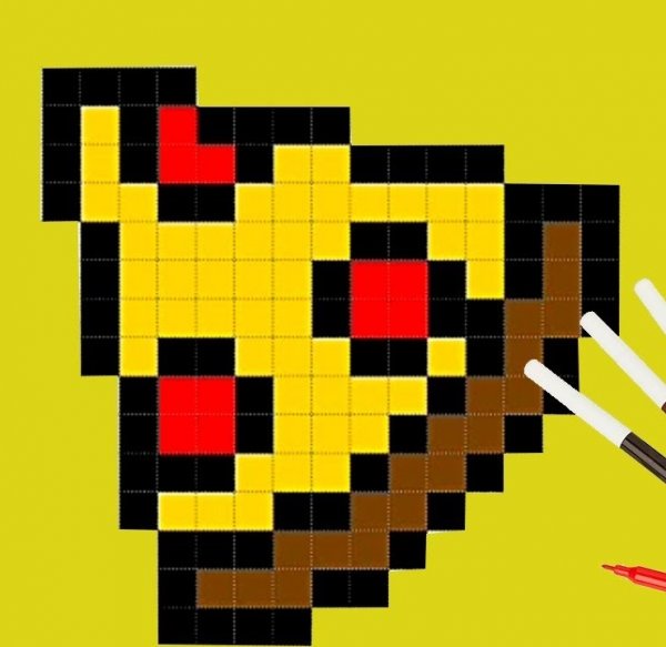 Рисунки по клеточкам еда