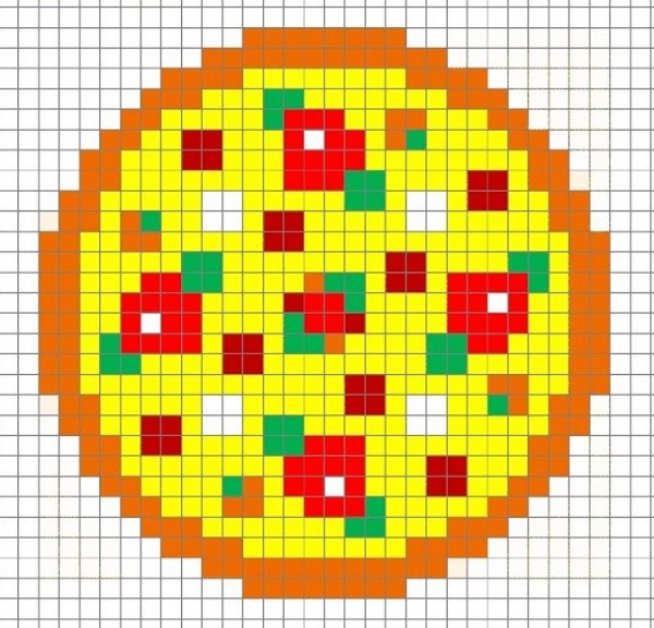 Пицца по клеточкам в тетради