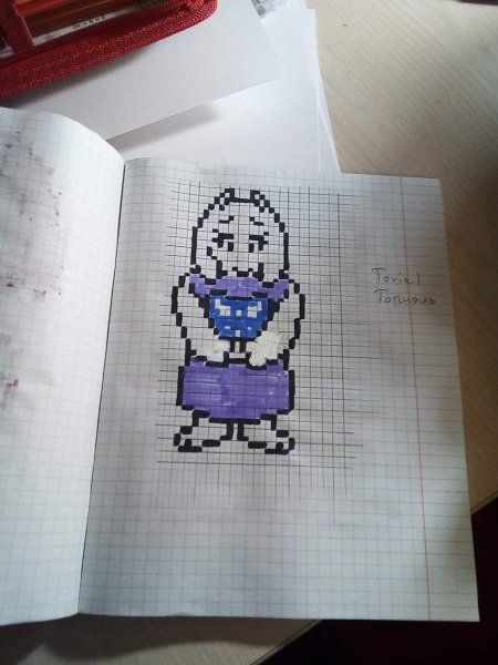 Санс по клеточкам в тетради