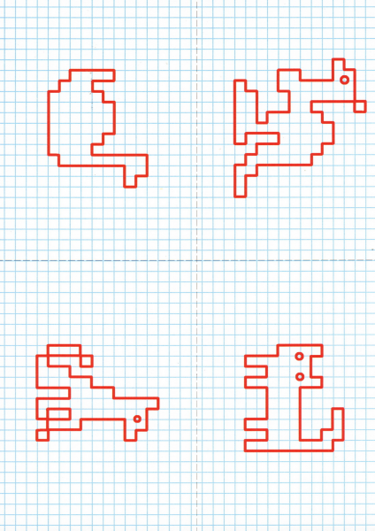 Фигуры из клеточек в тетради