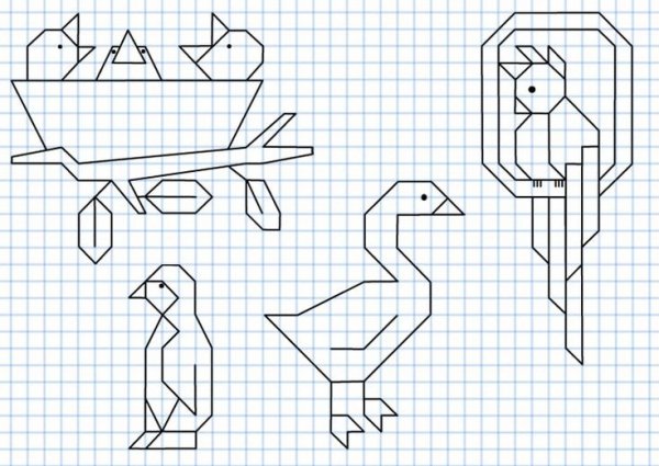 Фигуры животных по клеточкам