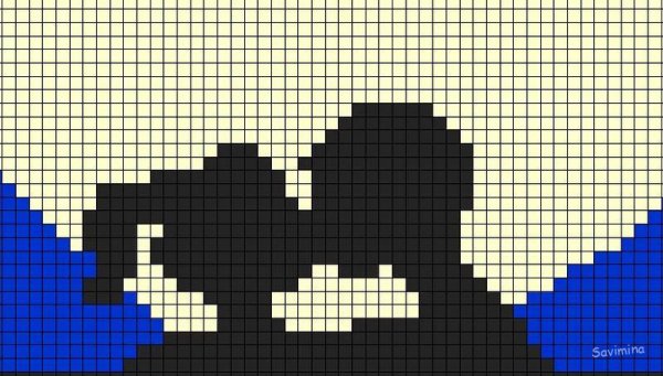 Рисование по клеточкам любовь