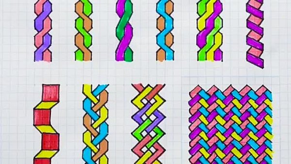 Узоры по клеточкам в тетради на полях