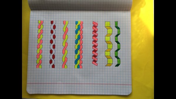 Косичка на тетради в клетку