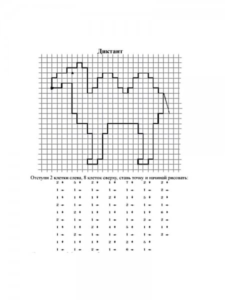 Примеры графического диктанта для детей 6 лет
