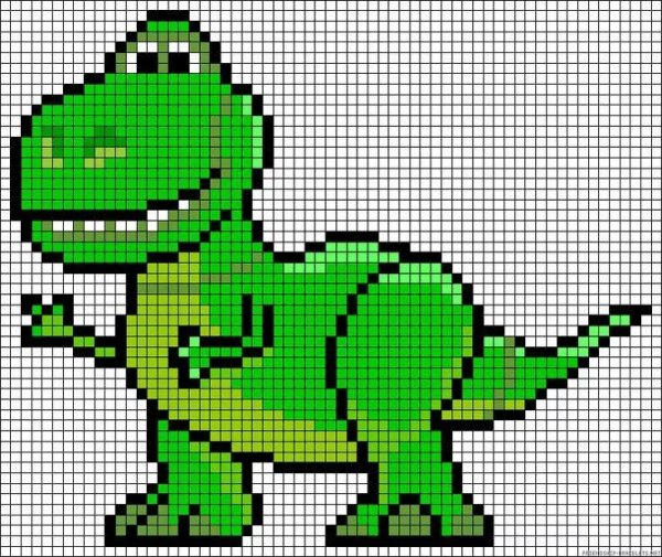 Динозаврик вышивка крестиком