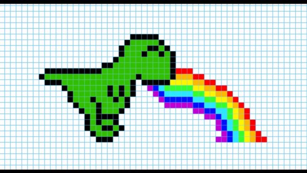 Рисование по клеточкам динозавр