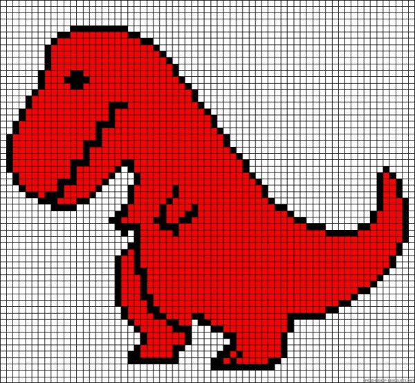 Вышивание крестиком динозавр