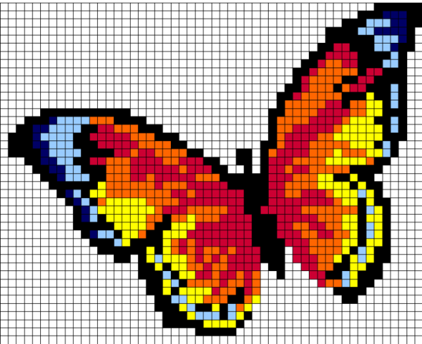 Бабочка по клеточкам