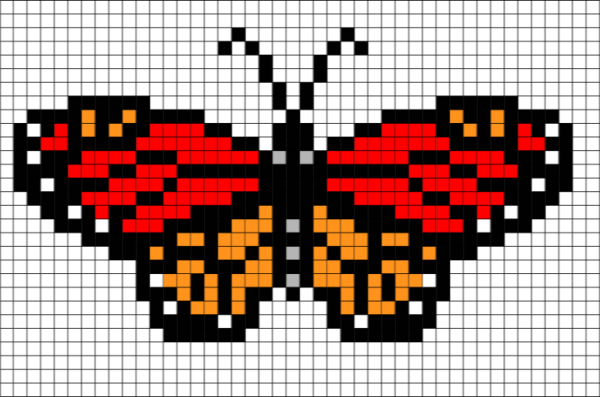 Бабочка пиксель арт
