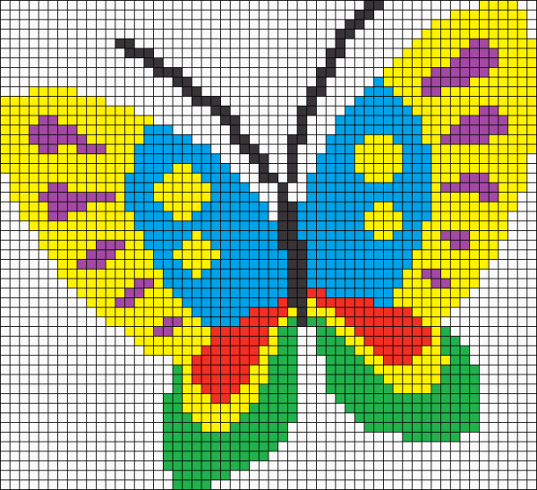Рисунки по клеточкам разноцветные