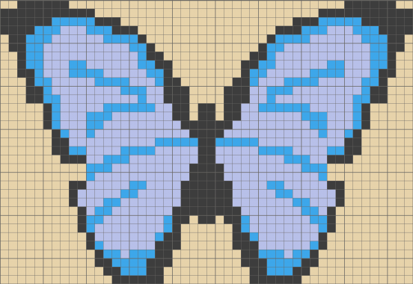 Рисунки по клеточкам в тетради бабочка