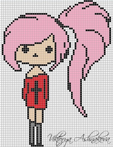 Рисунки по клеточкам девочки