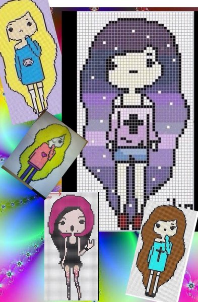 Рисунки по клеткам для девочек