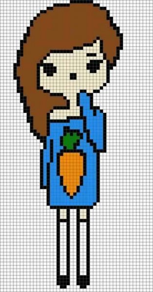 Рисунки по клеточкам девушки