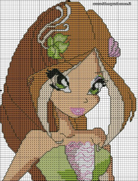 Рисование по клеточкам Винкс