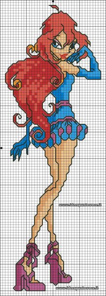 Винкс схема вышивки Блум