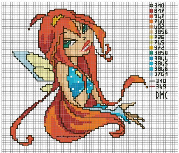 Схема вышивки Винкс энчантикс