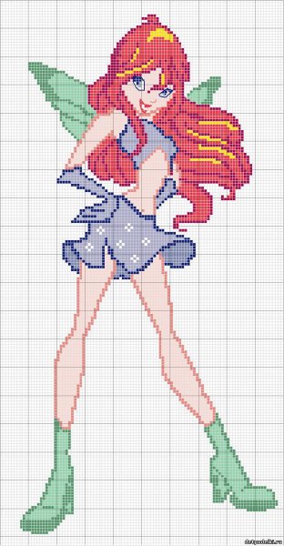 Флора Винкс по клеточкам