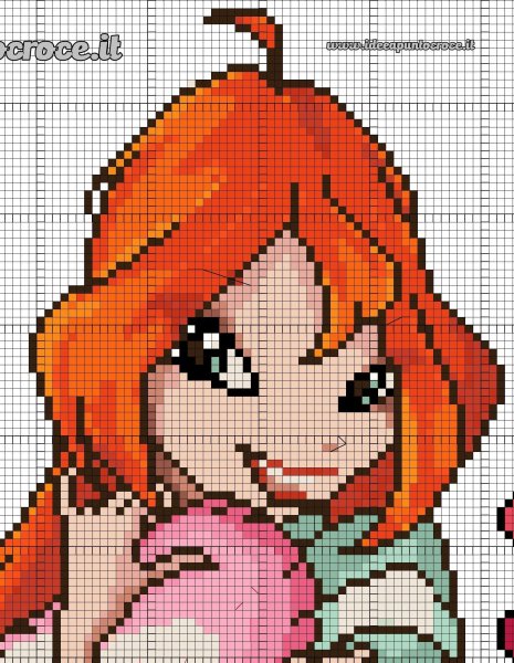 Рисование по клеточкам Винкс