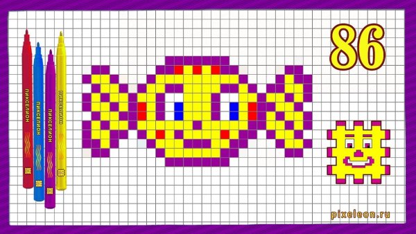 Рисование по клеточкам радужные