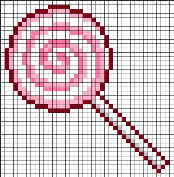 Рисунки по клеточкам в тетради еда