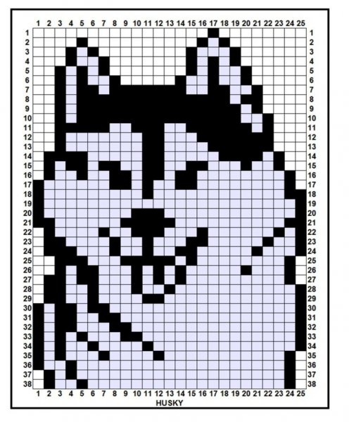 Рисунки по клеткам хаски