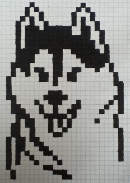 Узор по клеточкам хаски