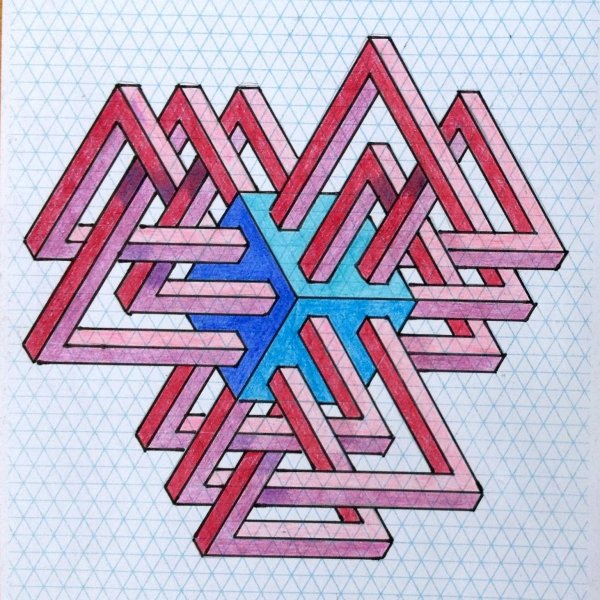 Красивые геометрические фигуры ручкой