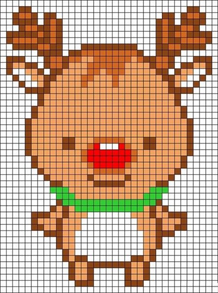 Рисунки по клеточкам на новый год