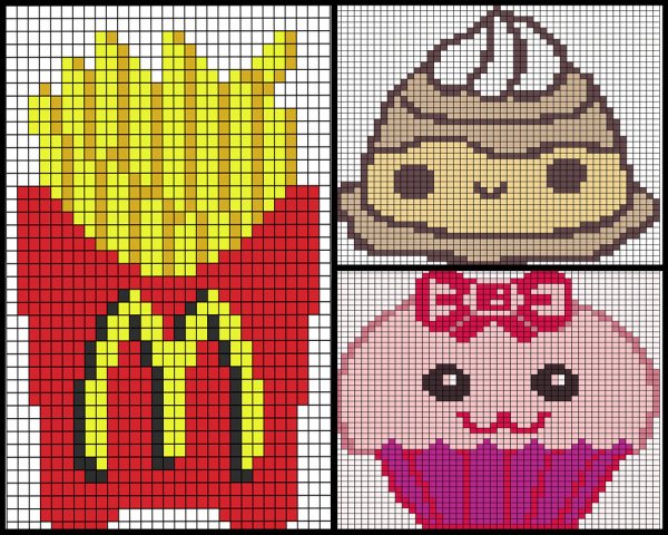 Рисунки в клеточку еда