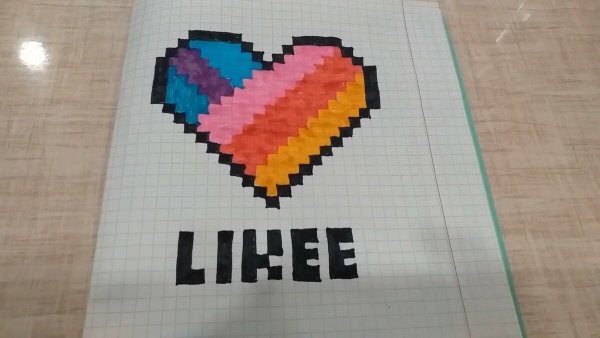 Рисование по клеточкам в тетради лайк