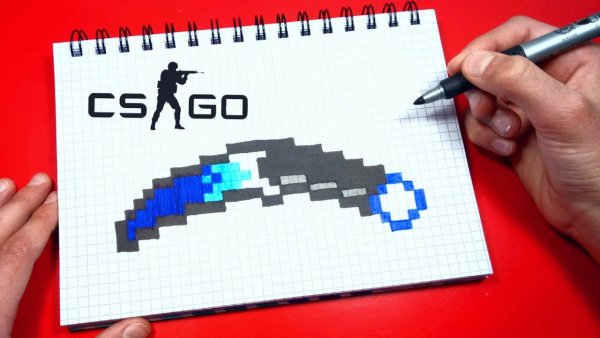 Рисование по клеточкам оружие