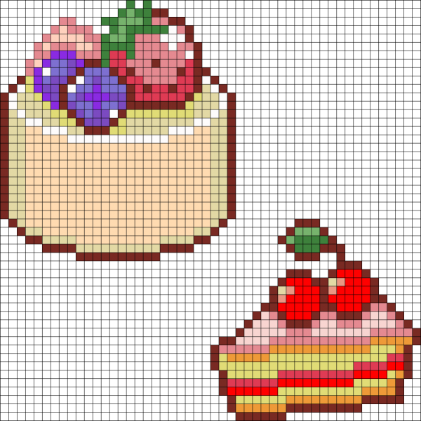 Рисунки по клеточкам сладости маленькие