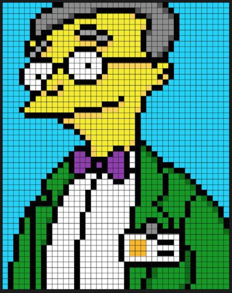 Рисование по клеточкам симпсоны