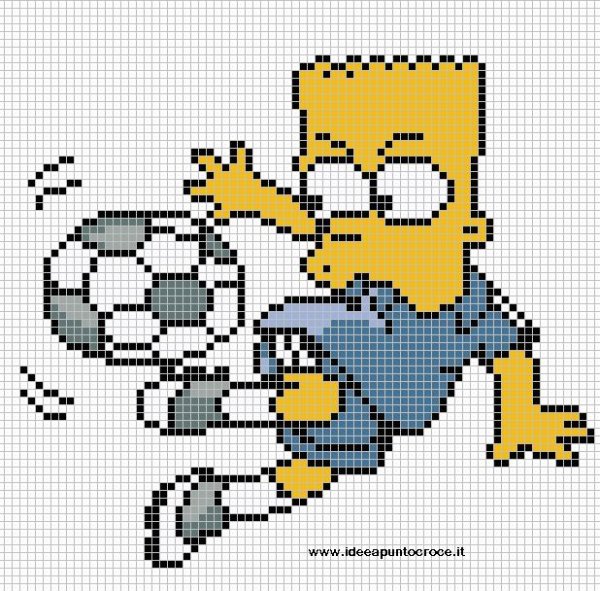 Барт симпсон по клеточкам