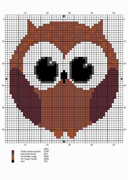 Вышивка Совы крестиком схемы