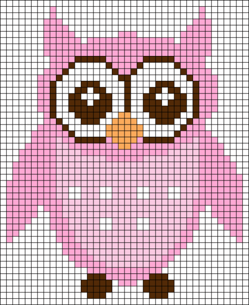 Рисунки по клеткам Сова