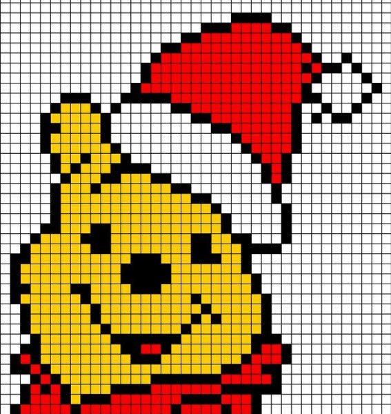 Рисунки по клеточкам новогодние