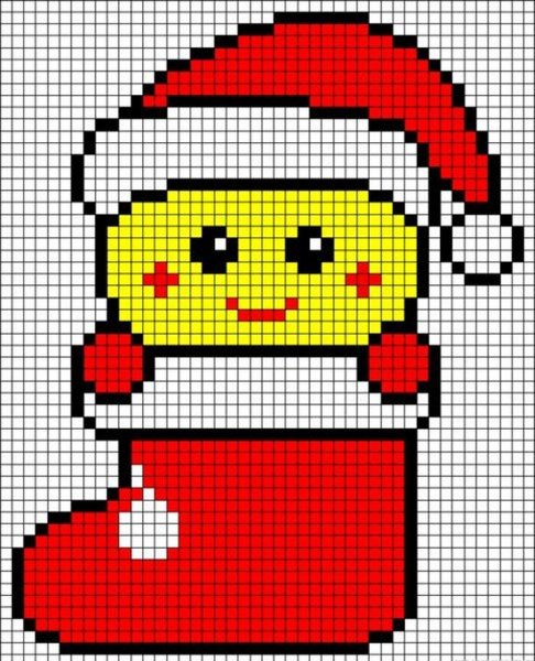 Новогоднее рисование по клеткам