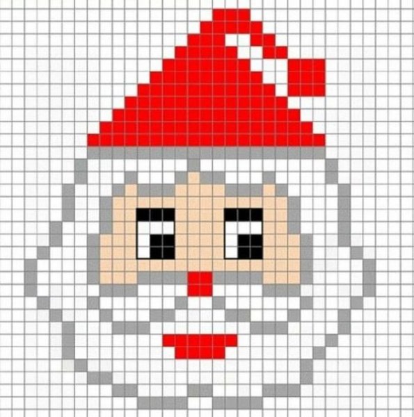 Раскраски по клеточкам новогодние