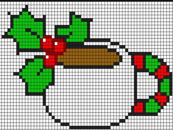 Рисование по клеточкам новогодние